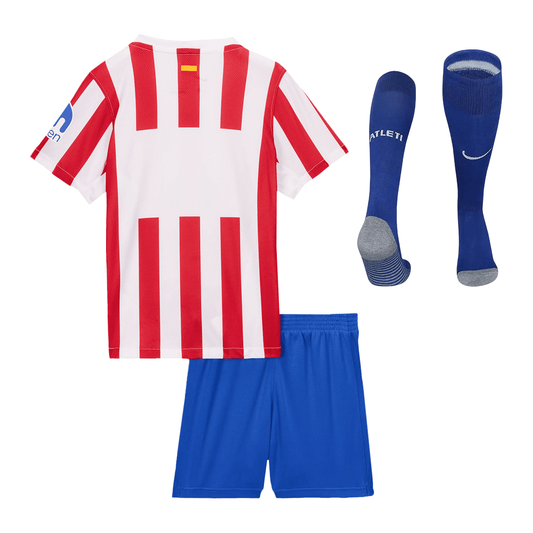 Atletico Madrid Kids Home Soccer Full Set 2025/26 Red&White