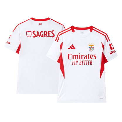 Benfica Mens Third Away Soccer Jersey 2025/26 White