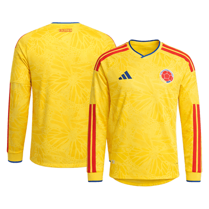 Colombia Mens Home Long Sleeve Soccer Jersey World Cup 2026 Yellow