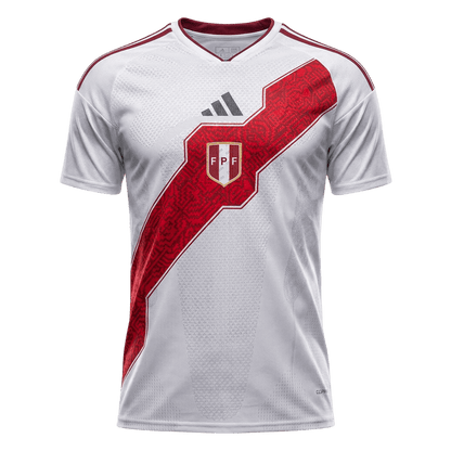 Peru Mens Home Soccer Jersey World Cup 2026 White - Player Version