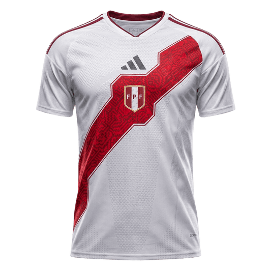 Peru Mens Home Soccer Jersey World Cup 2026 White - Player Version