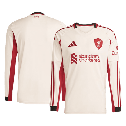 Liverpool Mens Away Long Sleeve Soccer Jersey 2025/26 White