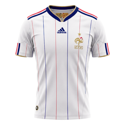 Retro France Mens Away Soccer Jersey 2010 White