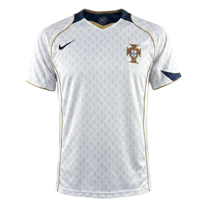 Retro Portugal Mens Away Soccer Jersey 2004 White