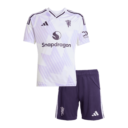 Manchester United Kids Away Soccer Kit 2025/26 White
