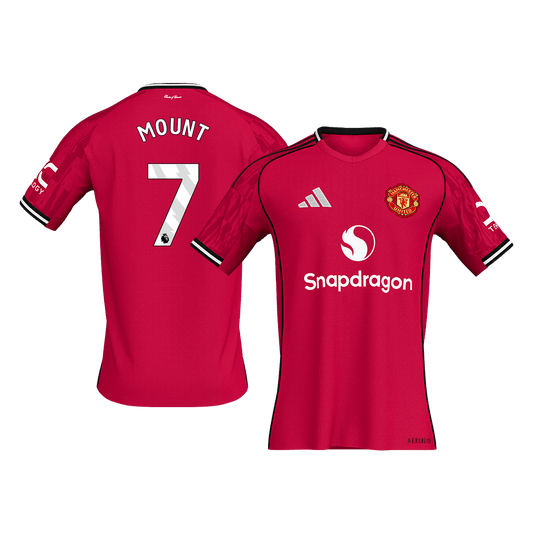 MOUNT #7 Manchester United Mens Home Soccer Jersey 2025/26 Red [PREMIUM]