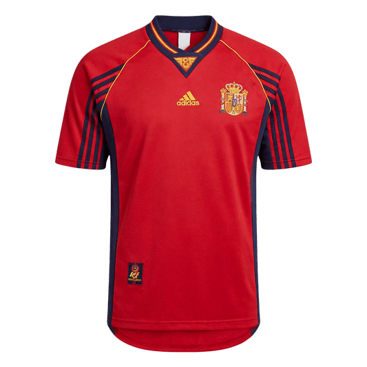 Retro Spain Mens Home Soccer Jersey 1998 Red