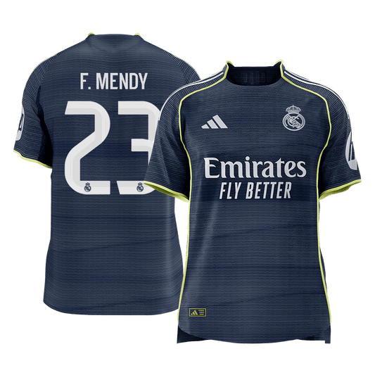 F.MENDY #23 Real Madrid Mens Away Soccer Jersey 2025/26 Navy - Player Version [PREMIUM]