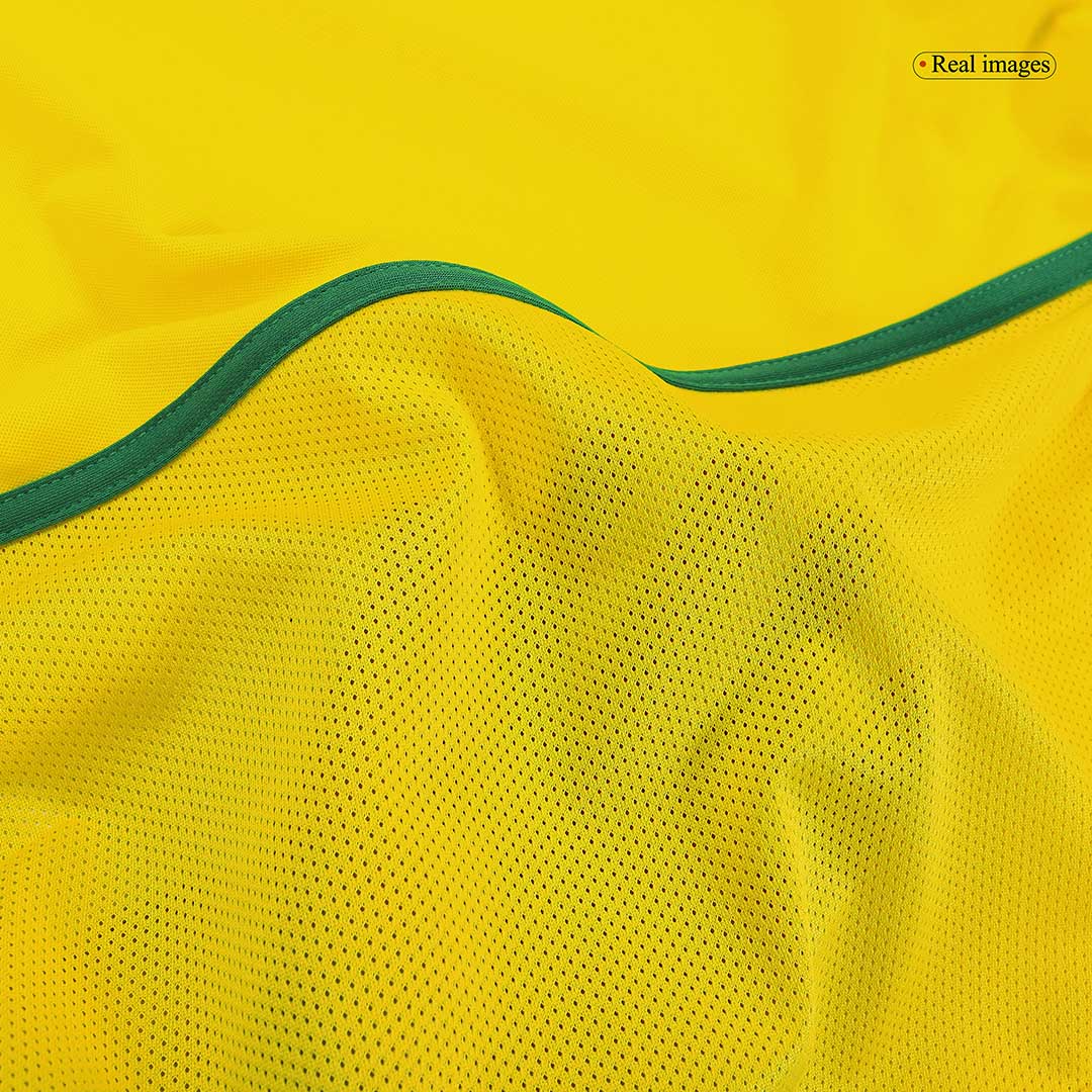 Retro RONALDO #9 Brazil Mens Home Soccer Jersey 2002/03 Yellow