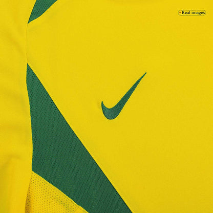 Retro RONALDO #9 Brazil Mens Home Soccer Jersey 2002/03 Yellow