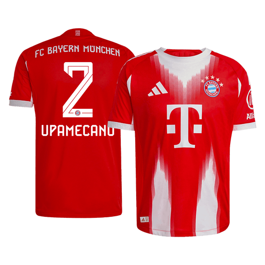 UPAMECANO #2 Bayern Munich Mens Home Soccer Jersey 2025/26 Red - Player Version