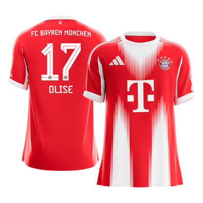 OLISE #17 Bayern Munich Mens Home Soccer Jersey 2025/26 Red [PREMIUM]