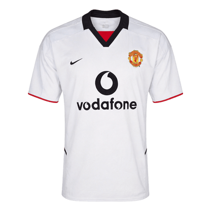Retro Manchester United Mens Away Soccer Jersey 2002/03 White