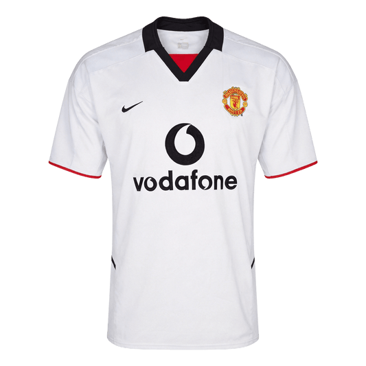 Retro Manchester United Mens Away Soccer Jersey 2002/03 White