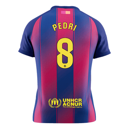 PEDRI #8 Barcelona Mens Home Soccer Jersey 2025/26 Red&Blue [PREMIUM]