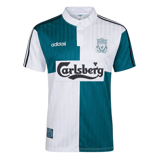 Retro Liverpool Mens Away Soccer Jersey 1995/96 Blue&White
