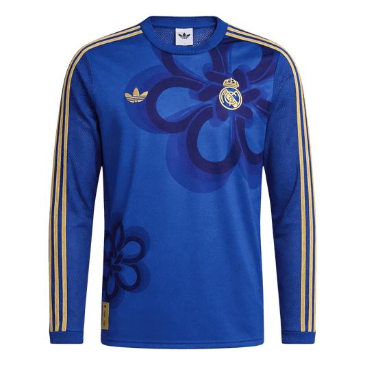 Real Madrid Mens Long Sleeve Soccer Jersey 2025/26 Blue