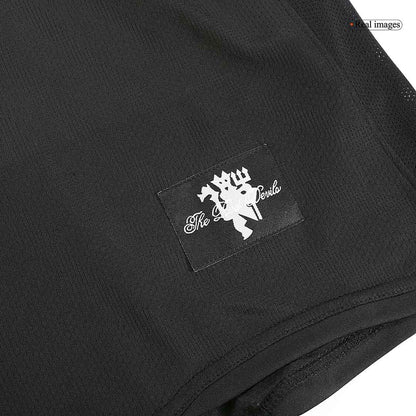 Retro Manchester United Mens Away Long Sleeve Soccer Jersey 2007/08 Black