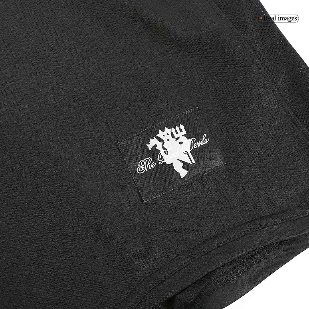 Retro ROONEY #10 Manchester United Mens Away Long Sleeve Soccer Jersey 2007/08 Black