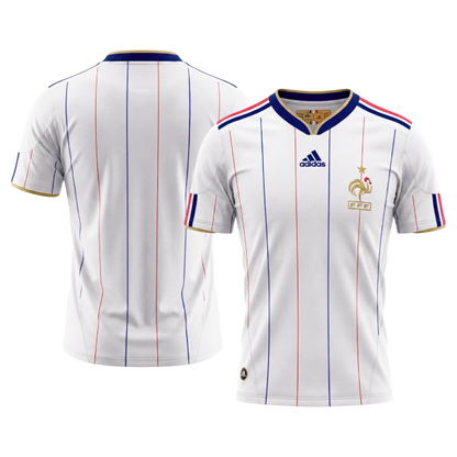 Retro France Mens Away Soccer Jersey 2010 White