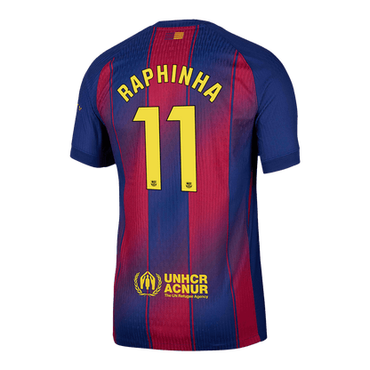 RAPHINHA #11 Barcelona Mens Home Soccer Jersey 2025/26 Red&Blue - Player Version