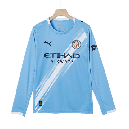 Manchester City Mens Home Long Sleeve Soccer Jersey 2025/26 Blue
