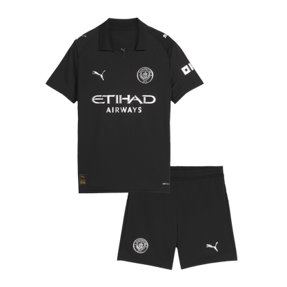 Manchester City Kids Away Soccer Kit 2025/26 Black