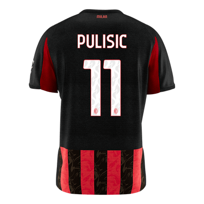 PULISIC #11 AC Milan Mens Home Soccer Jersey 2025/26 Red&Black [PREMIUM]