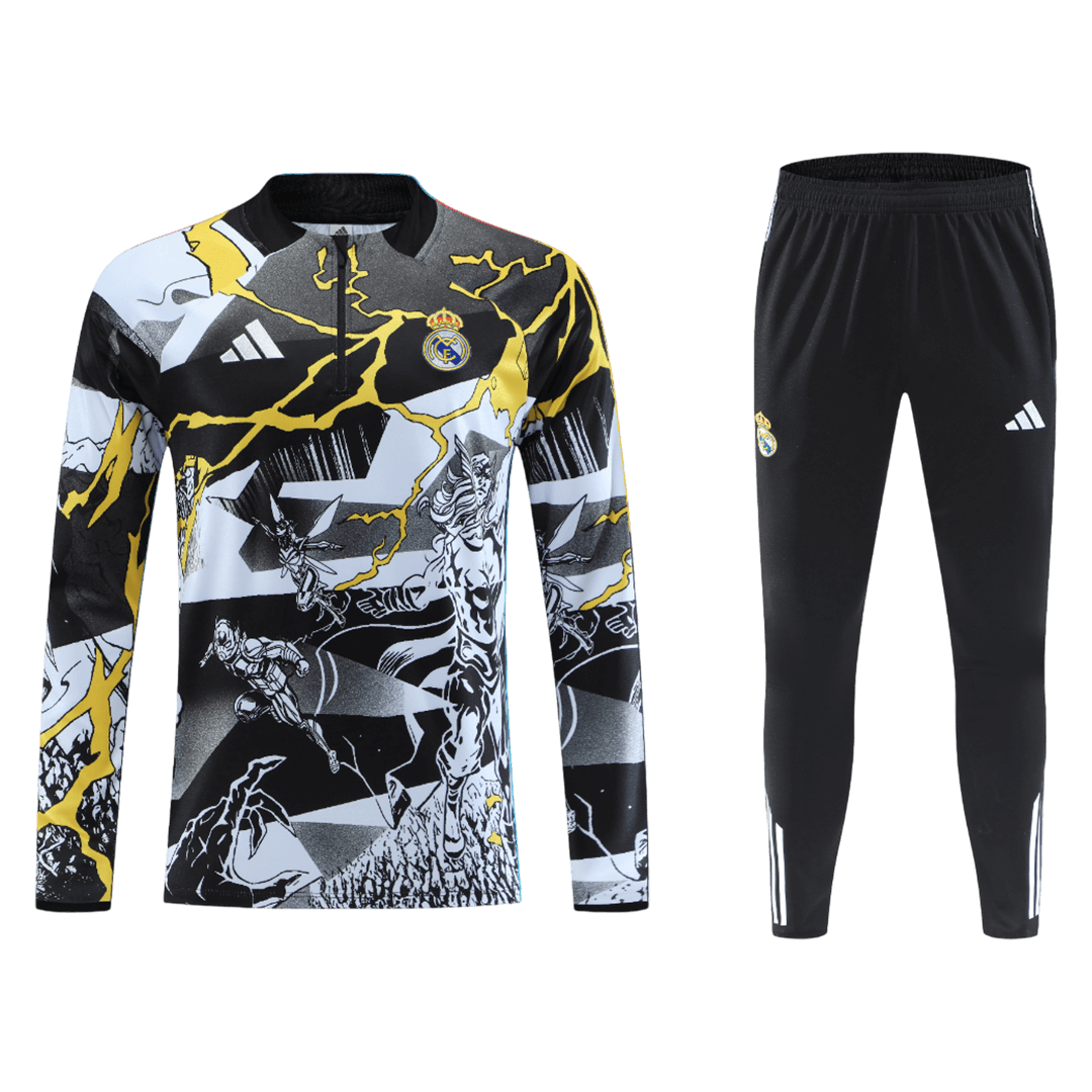 Real Madrid Mens Training Tracksuit Kit 2025/26 Black