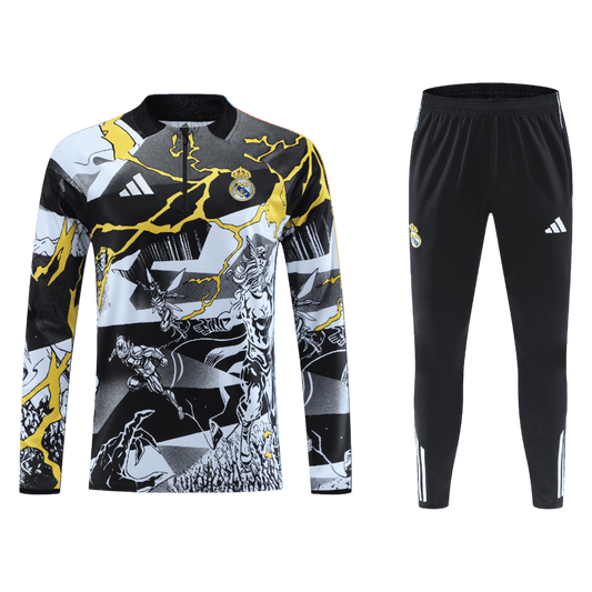 Real Madrid Mens Training Tracksuit Kit 2025/26 Black