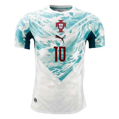 BERNARDO #10 Portugal Mens Away Soccer Jersey World Cup 2026 White&Green - Player Version