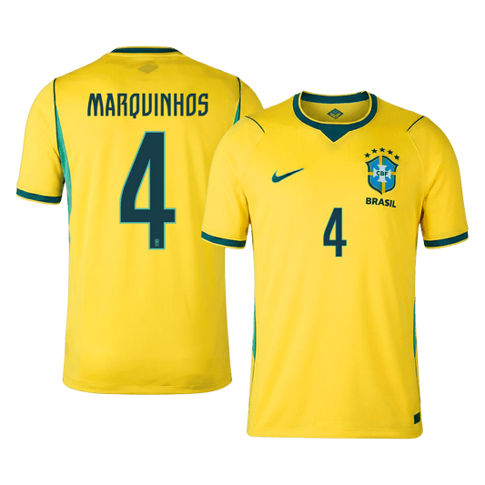 MARQUINHOS #4 Brazil Mens Home Soccer Jersey World Cup 2026 Yellow [PREMIUM]