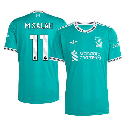 M.SALAH #11 Liverpool Mens Third Away Soccer Jersey 2025/26 Green