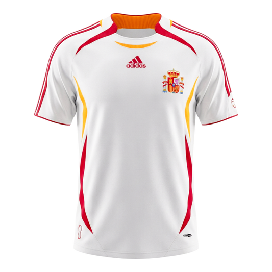 Retro Spain Mens Away Soccer Jersey 2006 White