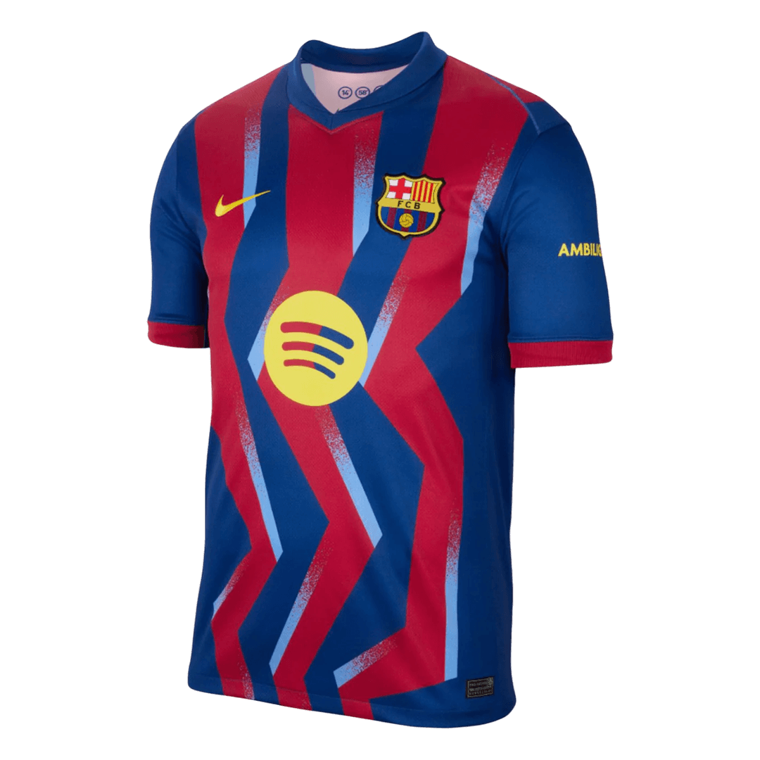 Barcelona Mens Fourth Away Soccer Kit 2025/26 Red&Blue