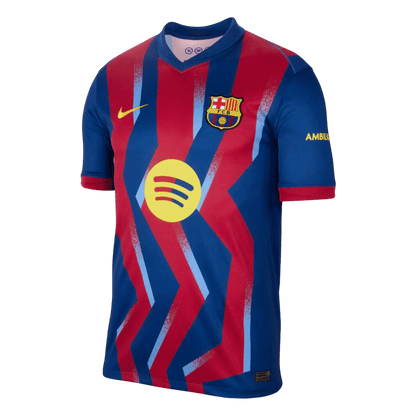 LEWANDOWSKI #9 Barcelona Mens Fourth Away Soccer Jersey 2025/26 Red&Blue