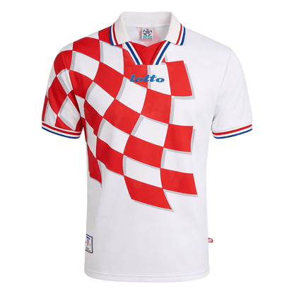 Retro Croatia Mens Home Soccer Jersey World Cup 1998 White&Red