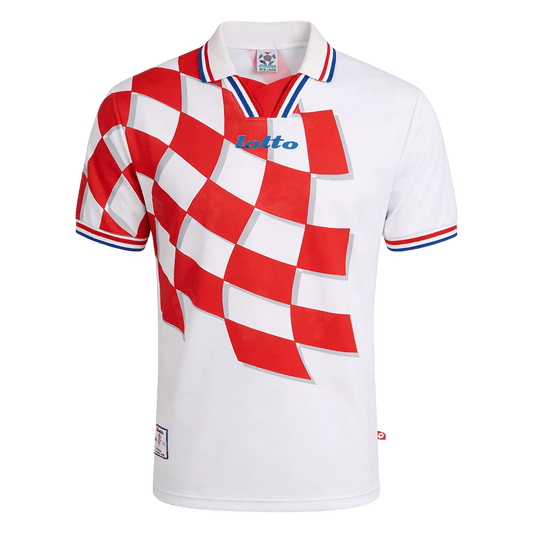 Retro Croatia Mens Home Soccer Jersey World Cup 1998 White&Red