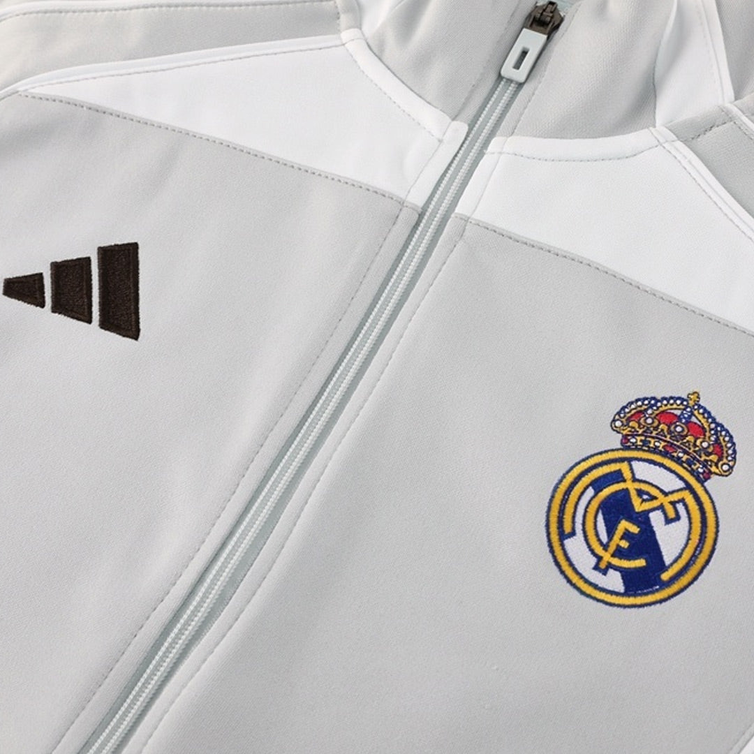 Real Madrid Mens Home Training Tracksuit Kit 2025/26 Gray