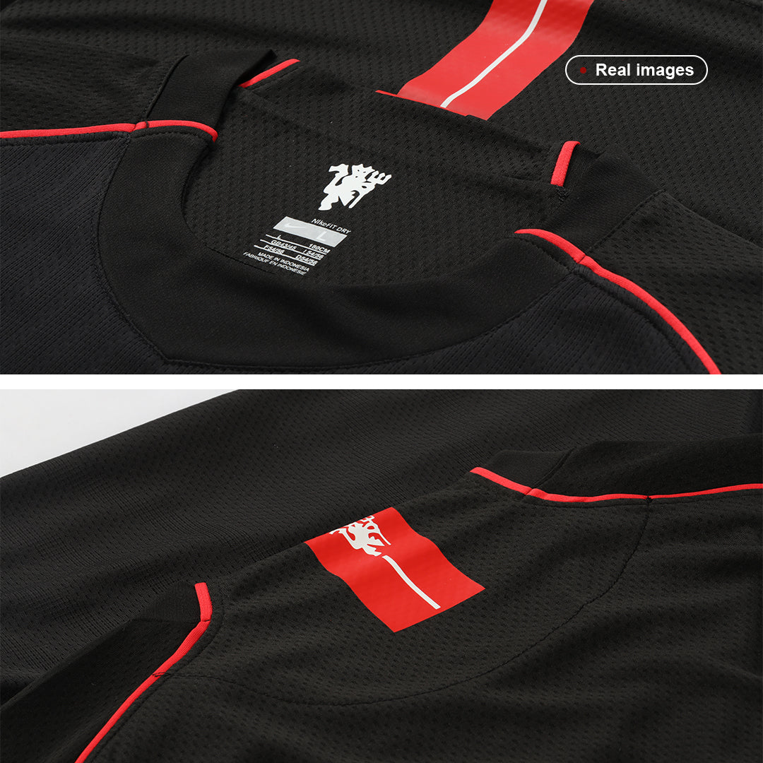 Retro ROONEY #10 Manchester United Mens Away Soccer Jersey 2007/08 Black