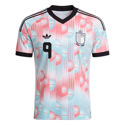 LUKAKU #9 Belgium Mens Away Soccer Jersey World Cup 2026 Blue&Pink