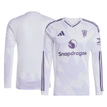 Manchester United Mens Away Long Sleeve Soccer Jersey 2025/26 White