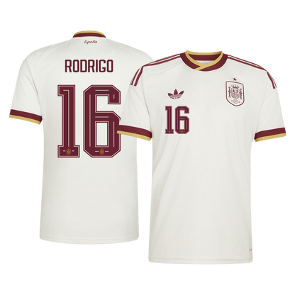 RODRIGO #16 Spain Mens Away Soccer Jersey World Cup 2026 White
