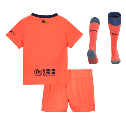 Barcelona Kids Third Away Soccer Full Set 2025/26 Orange