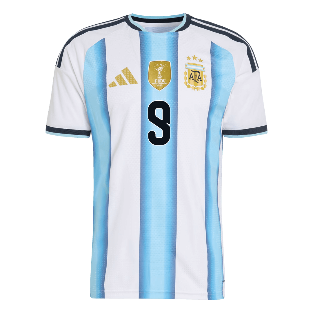 J.ÁLVAREZ #9 Argentina Mens Home Soccer Jersey World Cup 2026 Blue&White - Player Version