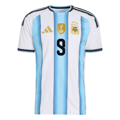 J.ÁLVAREZ #9 Argentina Mens Home Soccer Jersey World Cup 2026 Blue&White - Player Version