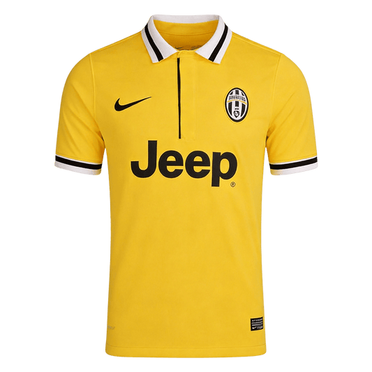 Retro Juventus Mens Away Soccer Jersey 2013/14 Yellow
