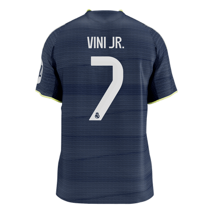 VINI JR. #7 Real Madrid Mens Away Soccer Jersey 2025/26 Navy - Player Version [PREMIUM]