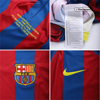 Retro Barcelona Mens Home Soccer Jersey UCL 2005/06 Red&Blue