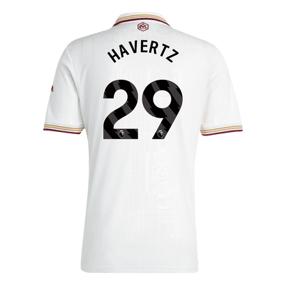 HAVERTZ #29 Arsenal Mens Third Away Soccer Jersey 2025/26 White